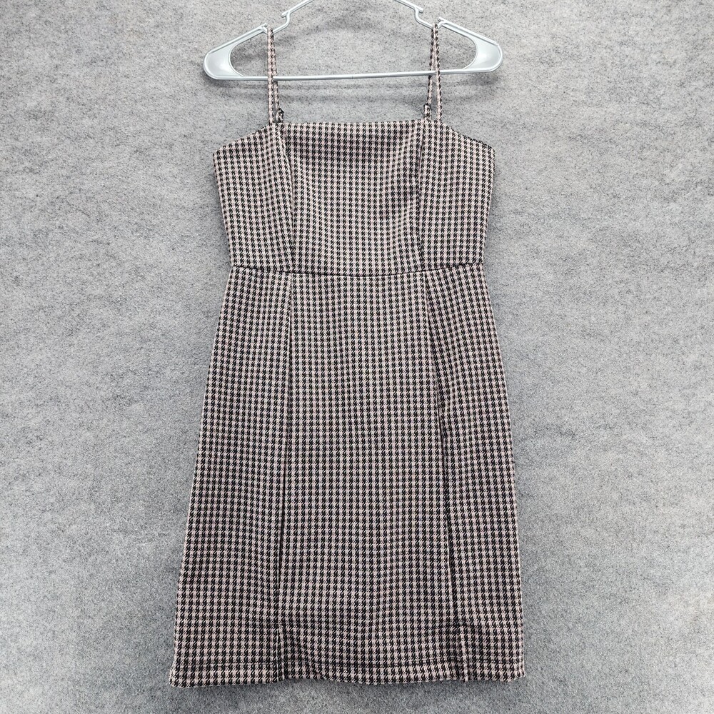 Altar'd State Dress Womens Medium Sleeveless Black Houndstooth